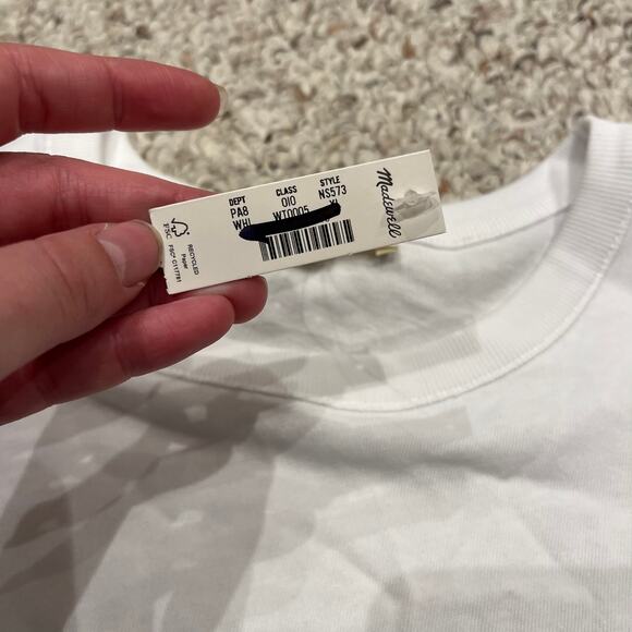 NWT Madewell Relaxed Boxy Tee Sz XL White Basic Minimalist Preppy Casual - Picture 3 of 9